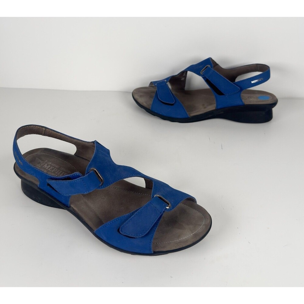Mephisto Paris Royal Blue Velvet Nubuck Women's Sandals EU 38 US 7.5/8